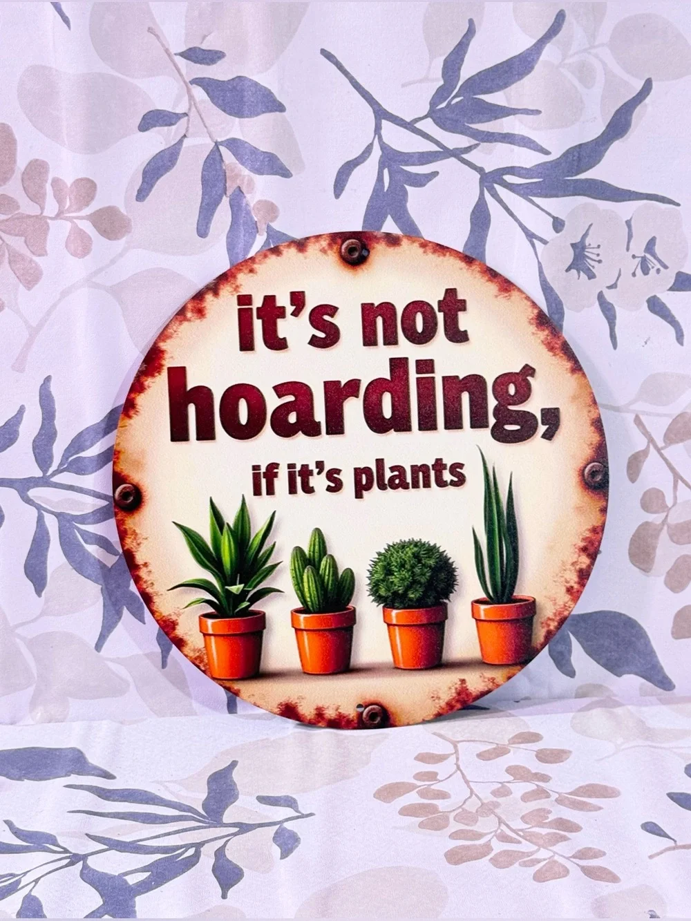 Round Metal Plant Sign 